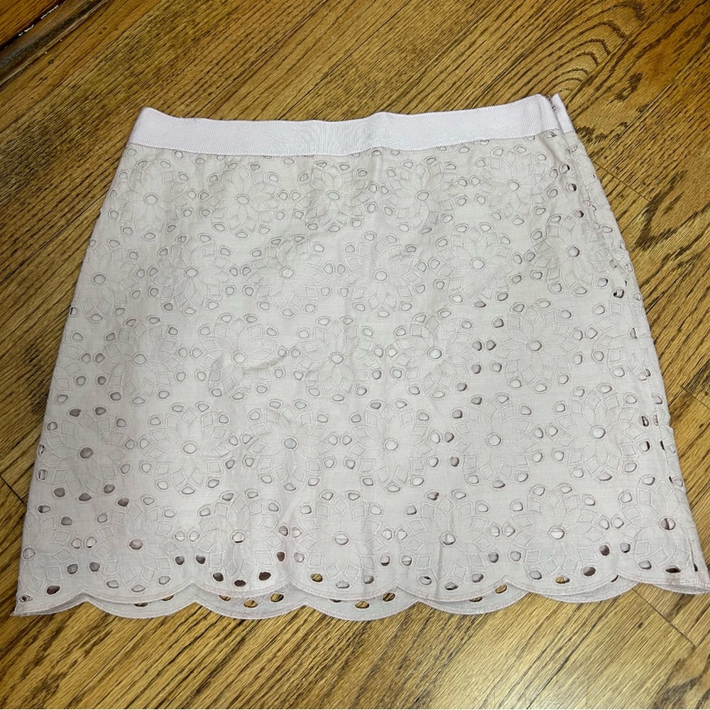 J. Crew | Eyelet Scalloped Mini Skirt